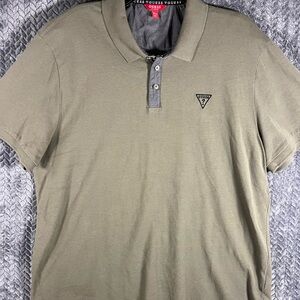 GUESS Men's Khaki Polo Shirt